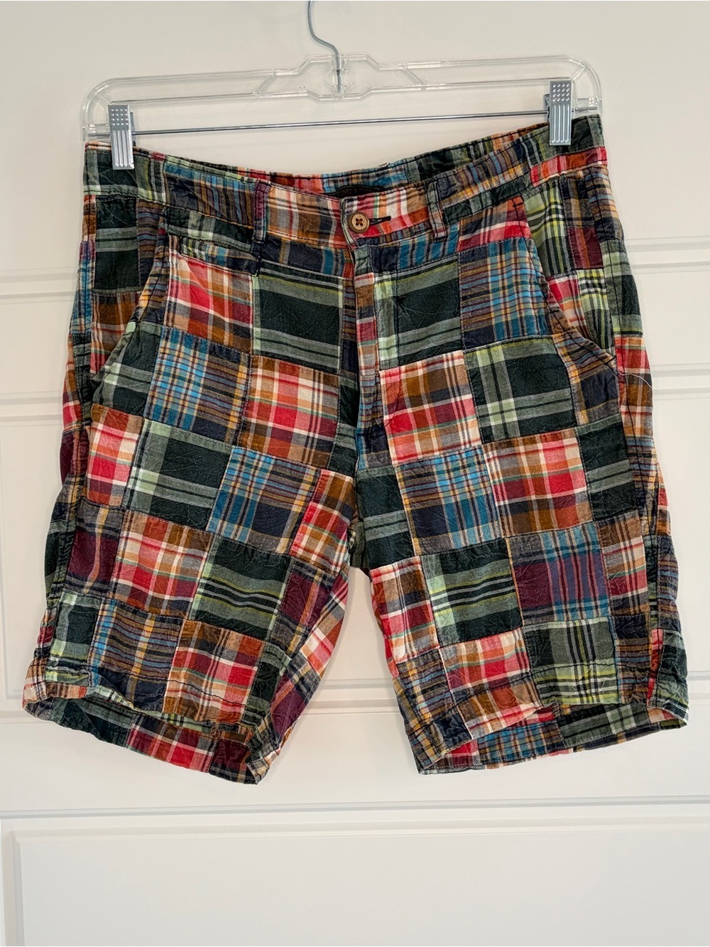 Men’s Madras Plaid Shorts VNTG 1946 100% Cotton Size 34 Waist Preppy Academia